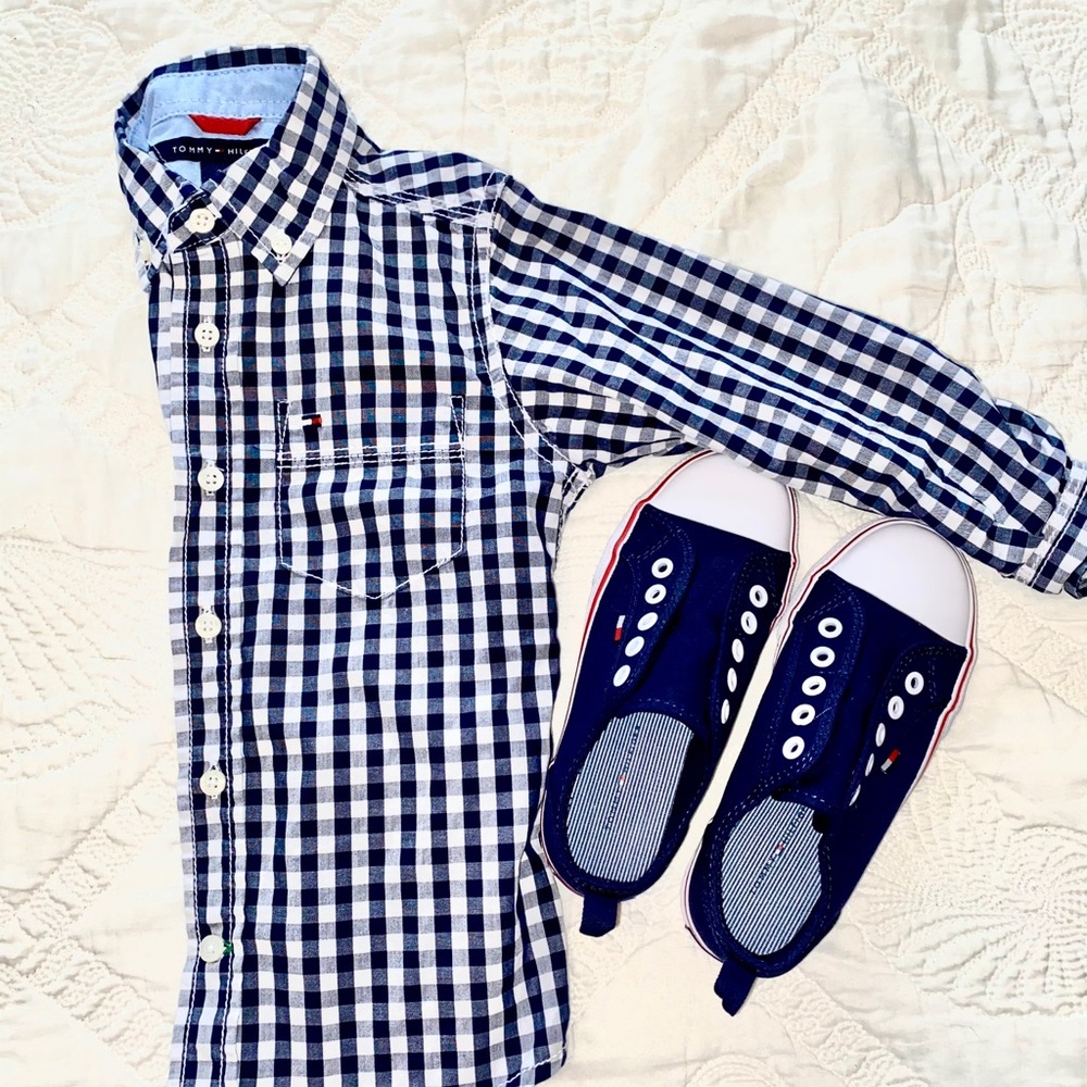 Tommy Hilfiger Button Down Shirt and Shoes Bundle!